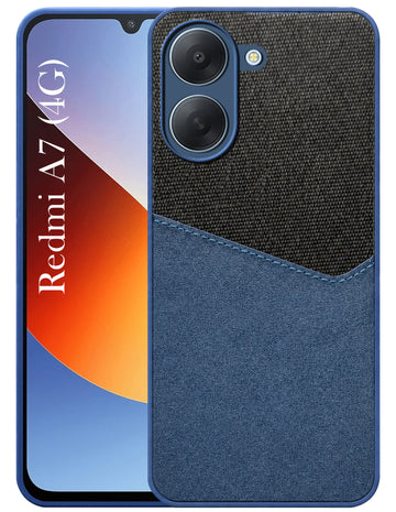 For Redmi A7 4G Back Cover Case (Dual PU Leather Stitch | Professional Minimalist | Soft and Flexible)