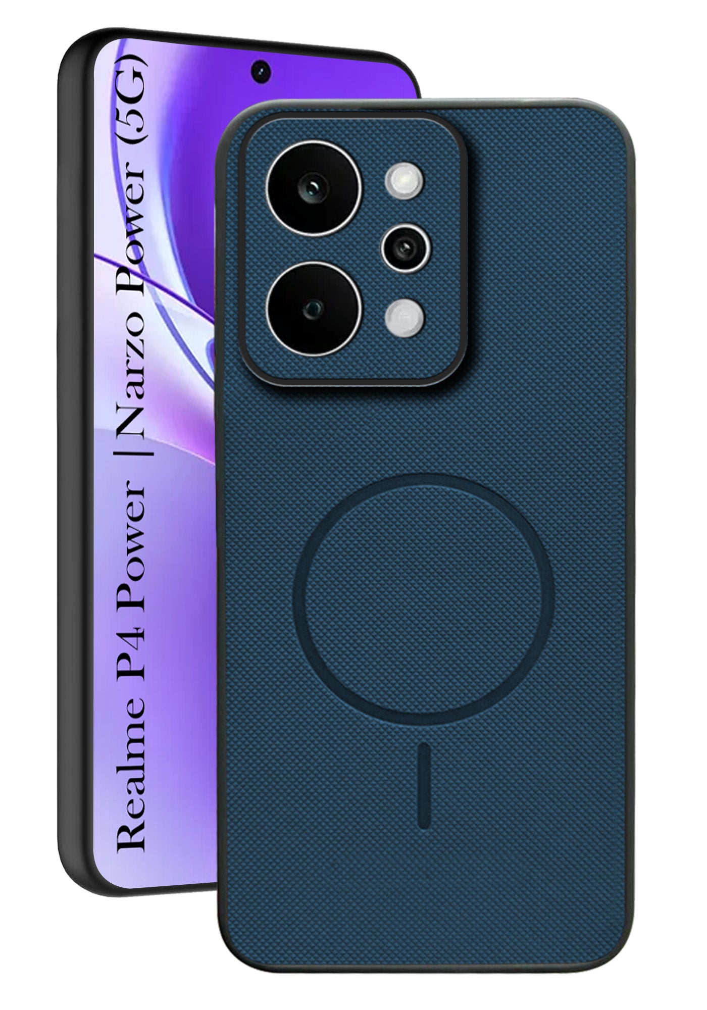 For Realme P4 Power 5G | Realme Narzo Power Back Cover Case PU Leather (Texture Grip Design | Professional Minimalist | Camera Protection | Soft and Flexible)