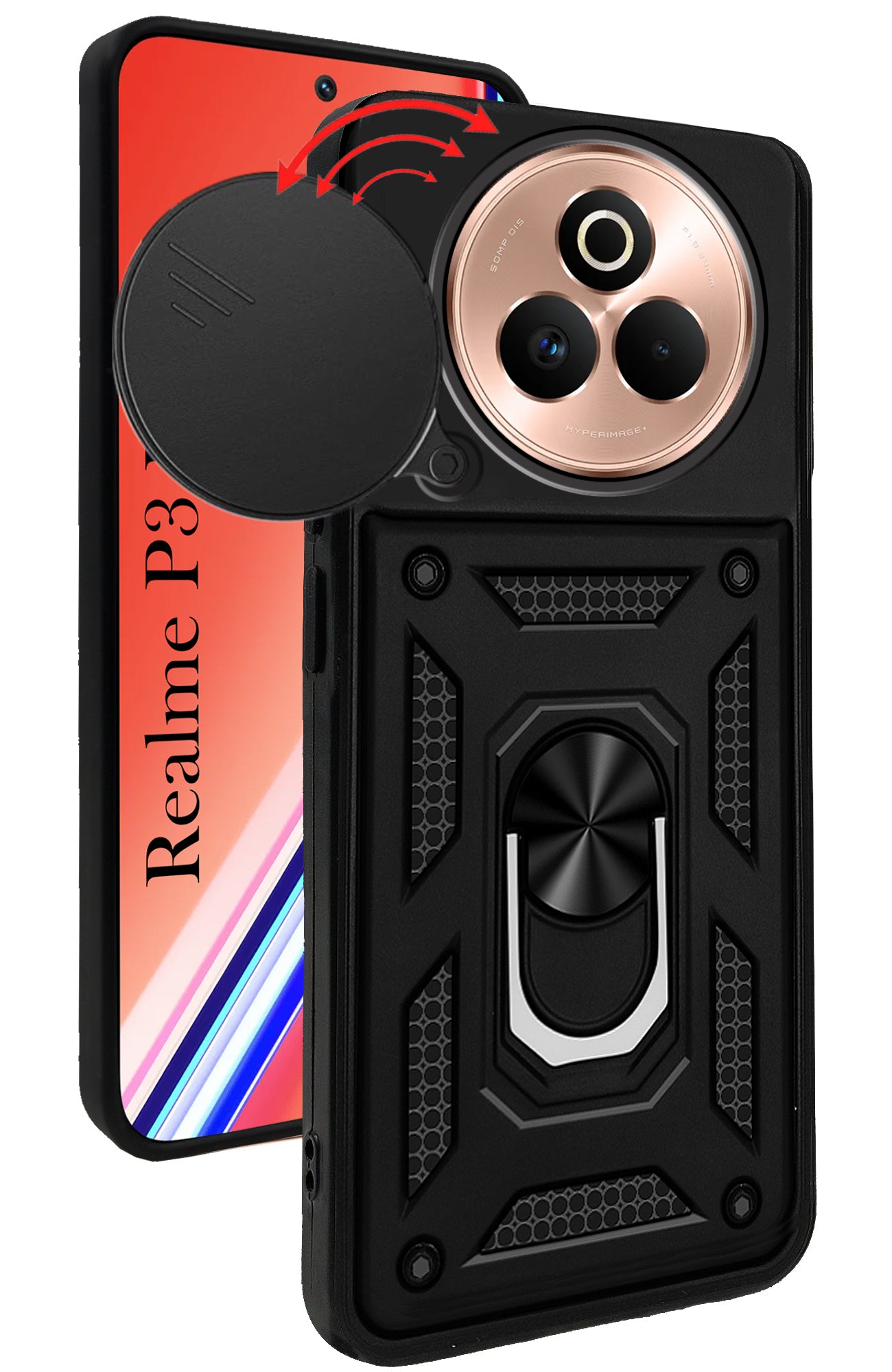 For Realme P3 Pro Back Cover Case (Hybrid Dual Armor Polycarbonate)