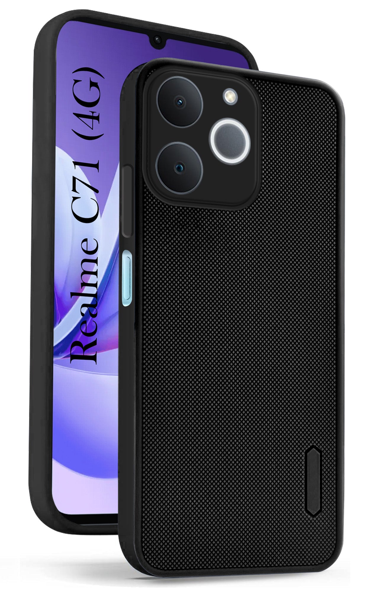 For Realme C71 Back Cover Case (Textured Grip Design | Micro-Fiber Cloth Inside | Slim and Light Weight | Soft Touch and Feel)