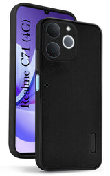 For Realme C71 Back Cover Case (Textured Grip Design | Micro-Fiber Cloth Inside | Slim and Light Weight | Soft Touch and Feel)