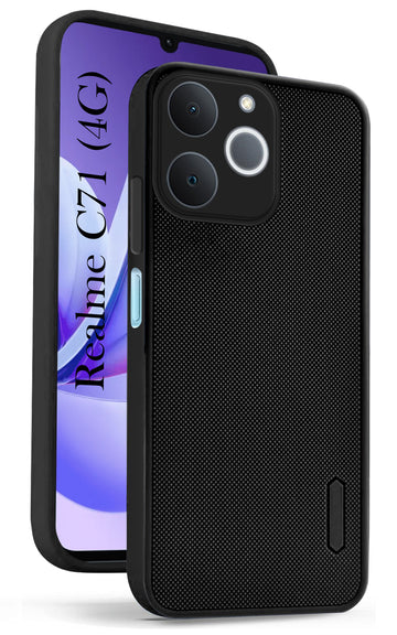 For Realme C71 Back Cover Case (Textured Grip Design | Micro-Fiber Cloth Inside | Slim and Light Weight | Soft Touch and Feel)