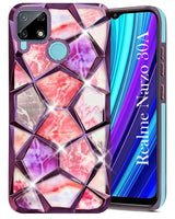 For Realme Narzo 30A Back Cover Case (Dual Design Glitter Sparkle and Detachable Diamond Print Case | Soft and Flexible)