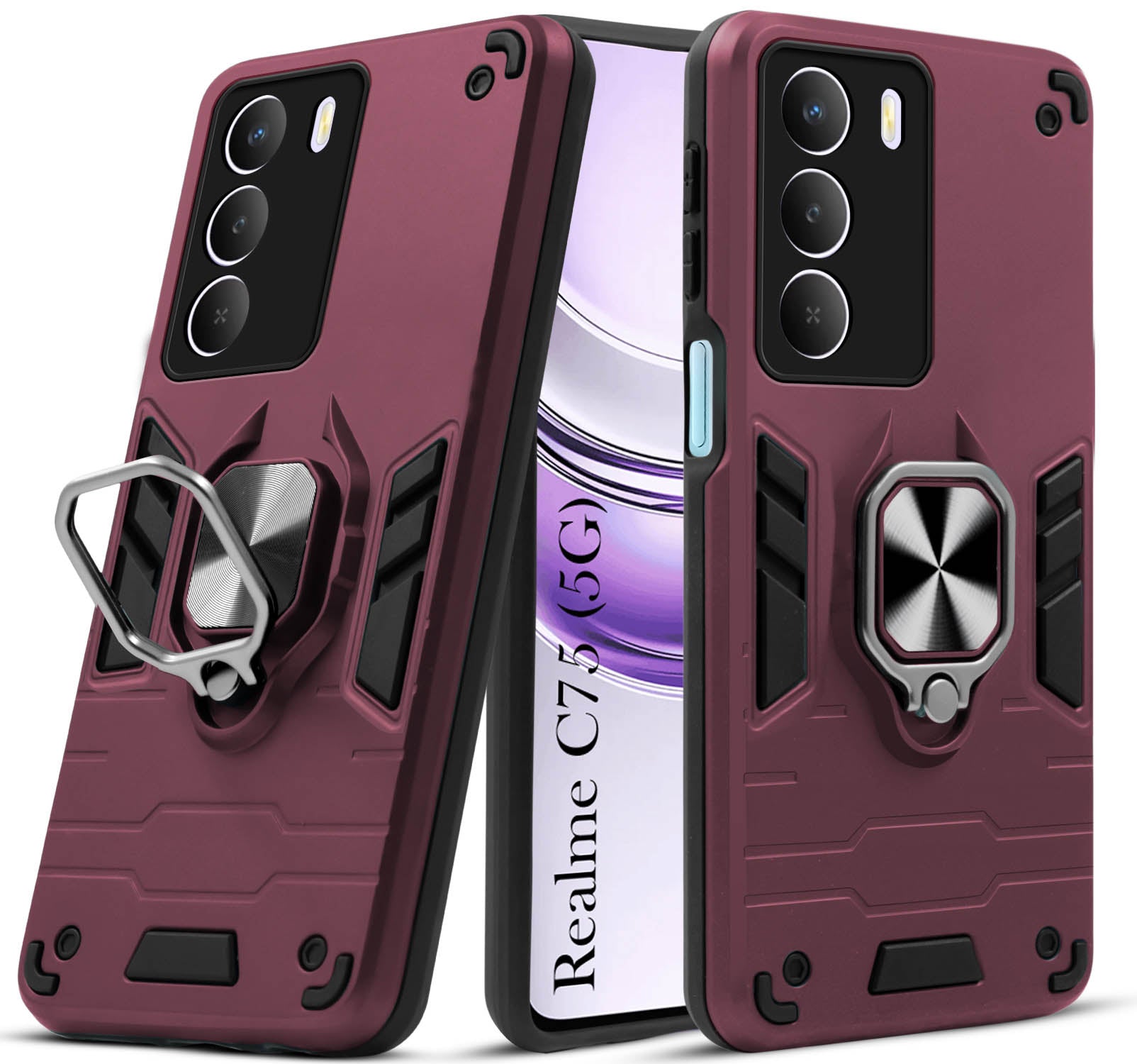 For Realme C75 5G Back Cover Case (Shockproof Polycarbonate Dual Layer Hybrid Armor)