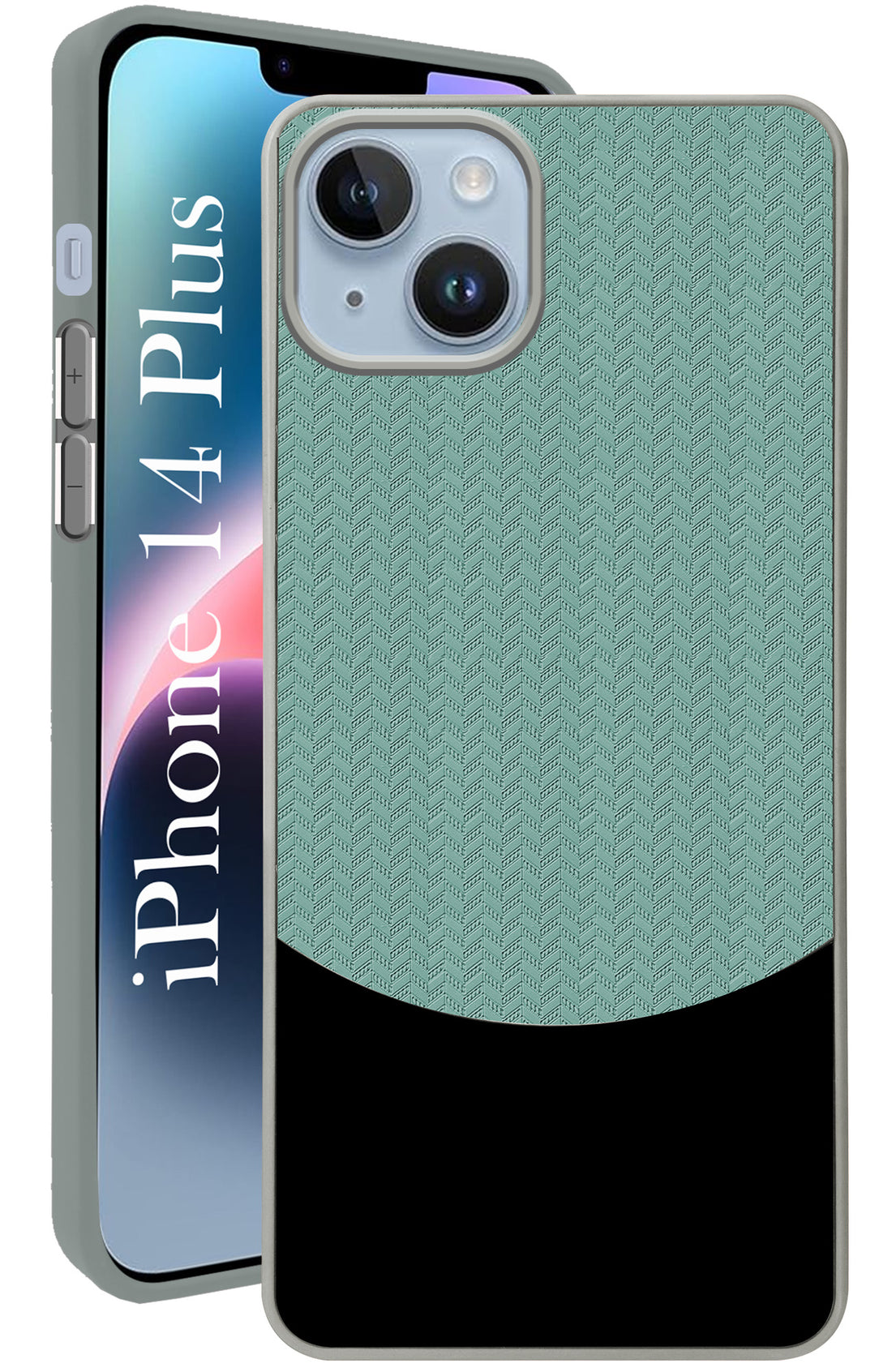 For iPhone 14 Plus Back Cover Case (Elegant PU Leather Finish | Premium Minimalist Professional | Camera Protection Bump)