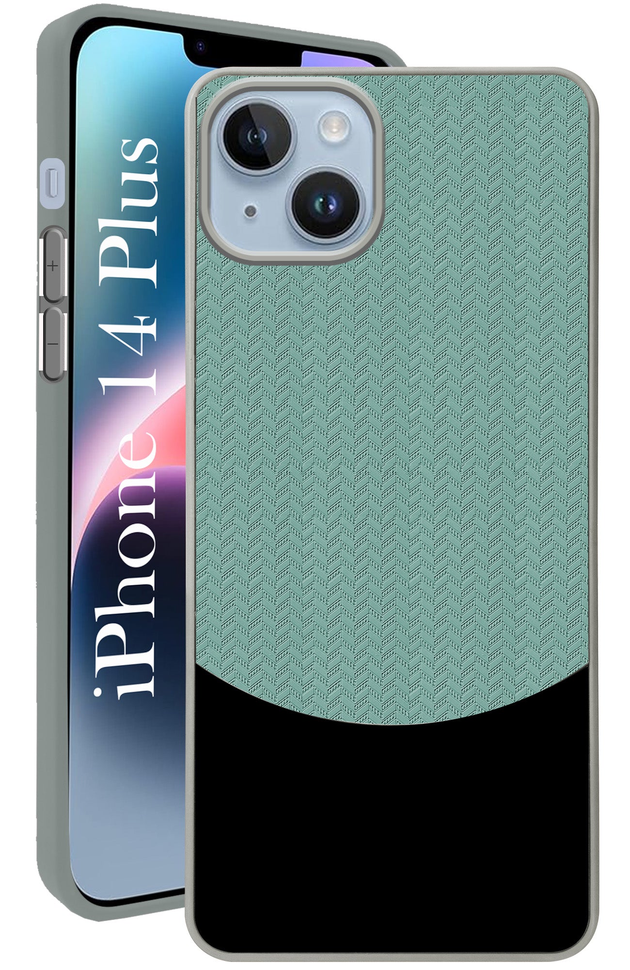 For iPhone 14 Plus Back Cover Case (Elegant PU Leather Finish | Premium Minimalist Professional | Camera Protection Bump)