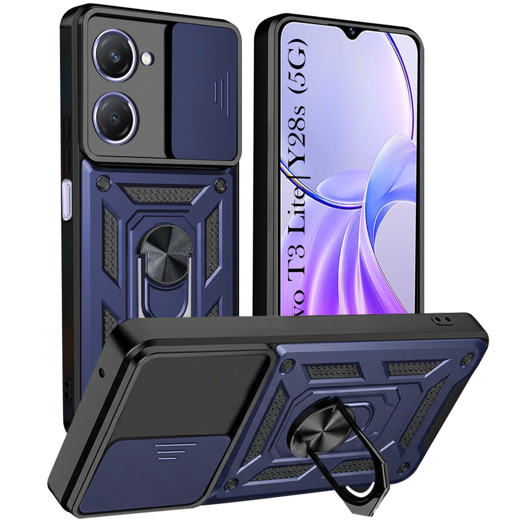 For Vivo T3 Lite 5G | Vivo Y28s 5G Back Cover Case (Hybrid Dual Armor Polycarbonate)