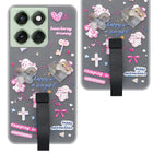 For Motorola Moto Edge 60 Back Cover Case (3D Cute Heart Strap Holder | Camera Protection | Designer Girls Print)