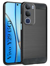 For Vivo Y29 Back Cover Case ( Hybrid Armor Case | Carbon Fiber Shockproof | Soft and Flexible | Black )