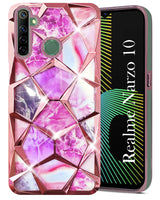 For Realme Narzo 10 Back Cover Case (Dual Design Glitter Sparkle and Detachable Diamond Print Case | Soft and Flexible)