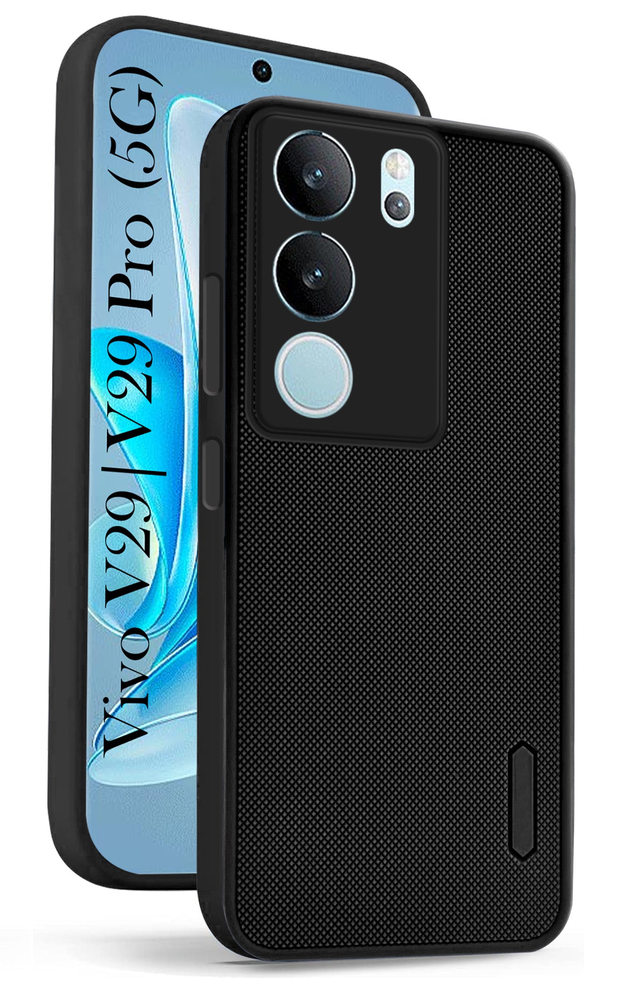 For Vivo V29 | Vivo V29 Pro 5G Back Cover Case Rubberised (Textured Grip Design | Micro-Fiber Cloth Inside | Slim and Light Weight | Soft Touch and Feel)