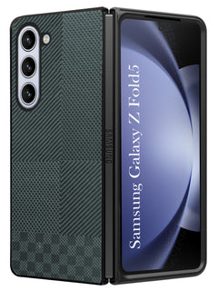 For Samsung Galaxy Z Fold 5 5G Back Flip Case Cover (Craft Printed Design | Hybrid Texture | Inside Microfiber Cloth)
