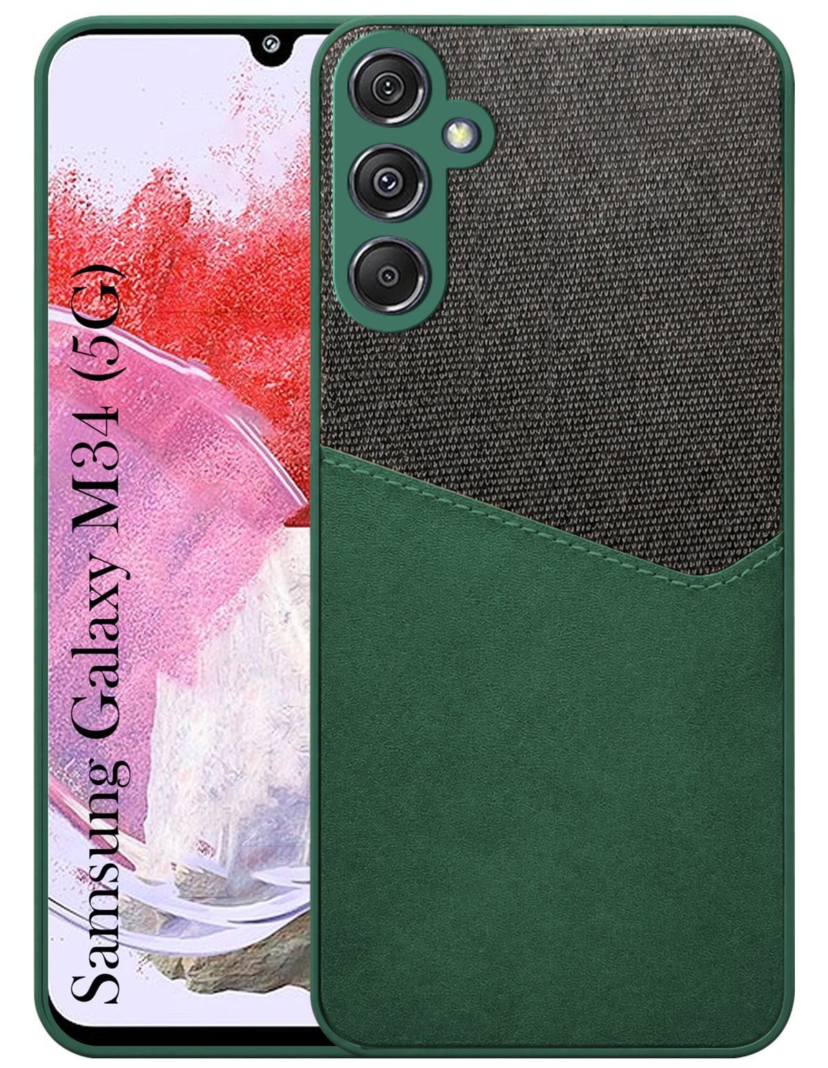 For Samsung Galaxy M34 5G Back Cover Case (Dual PU Leather Stitch | Professional Minimalist | Soft and Flexible)