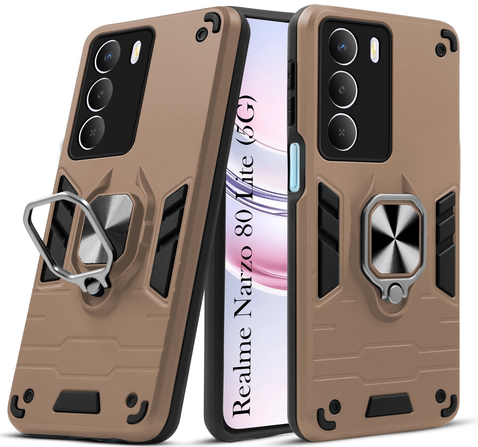 For Realme Narzo 80 Lite 5G Back Cover Case Shockproof Polycarbonate Dual Layer Hybrid Armor)