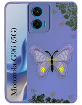 For Motorola Moto G96 Back Cover Case (Soft Butterfly Embroidery | Women Teen Girls | Camera Protection| Matte Silicone)