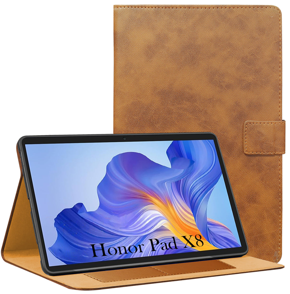 For Honor Pad X8 10.1 Inch AGM3-W09HN Flip Cover Folio Cover (PU Leather | Multi-Angle Smart Stand | Card Storage Slots | Silicone Back Pouch)