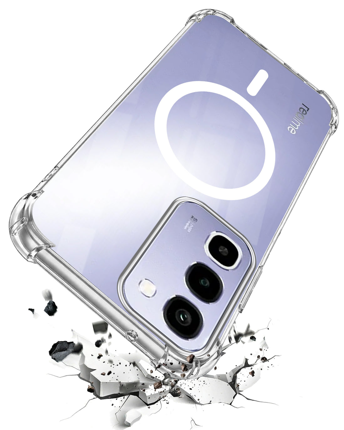 For Realme P4R 5G | Realme Narzo 100X 5G Back Cover Shockproof Crystal-Clear (Magsafe Wireless Support | Drop & Camera Protection | Hard Polycarbonate)