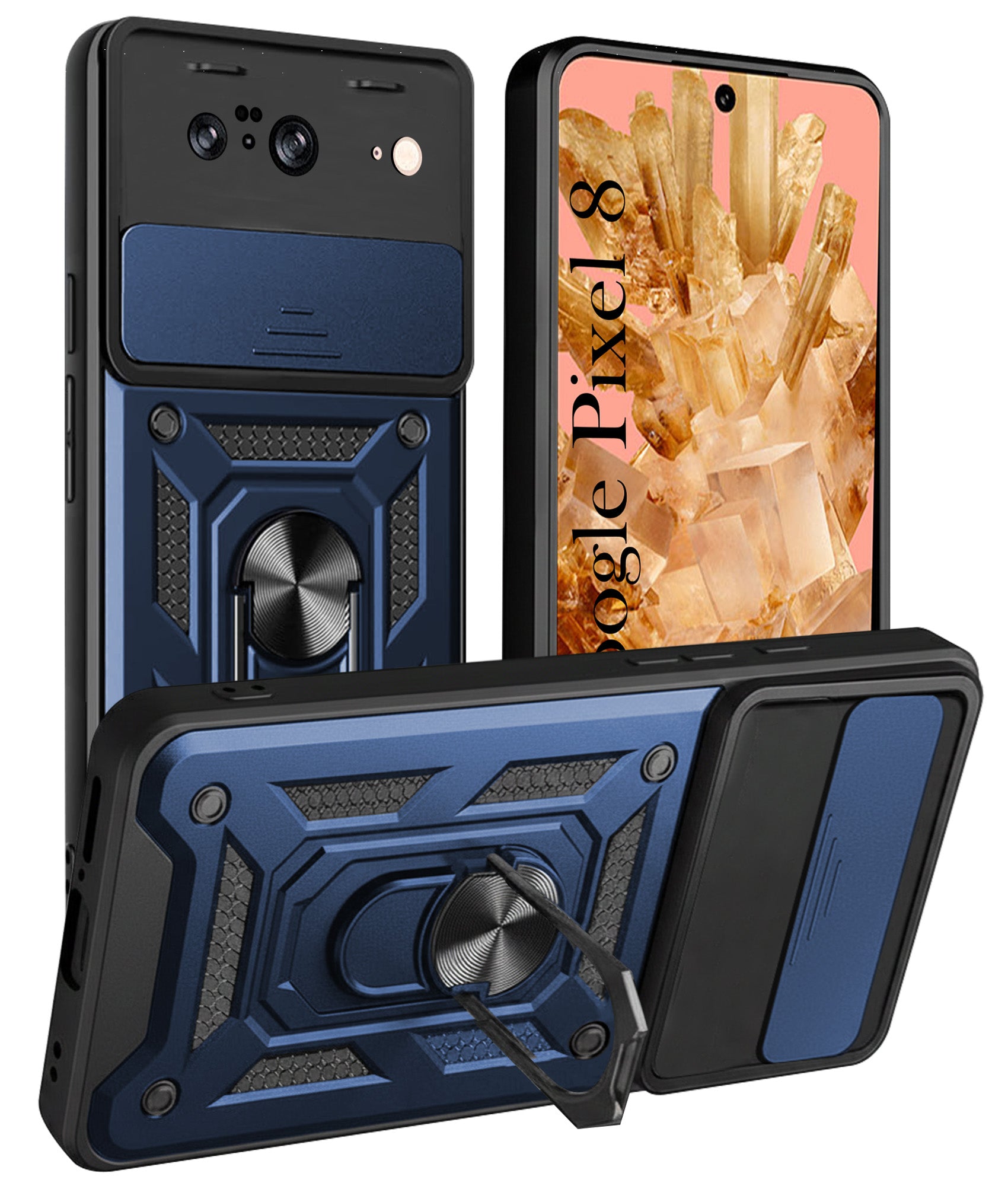 For Google Pixel 8 Back Cover Case (Hybrid Dual Armor Polycarbonate)