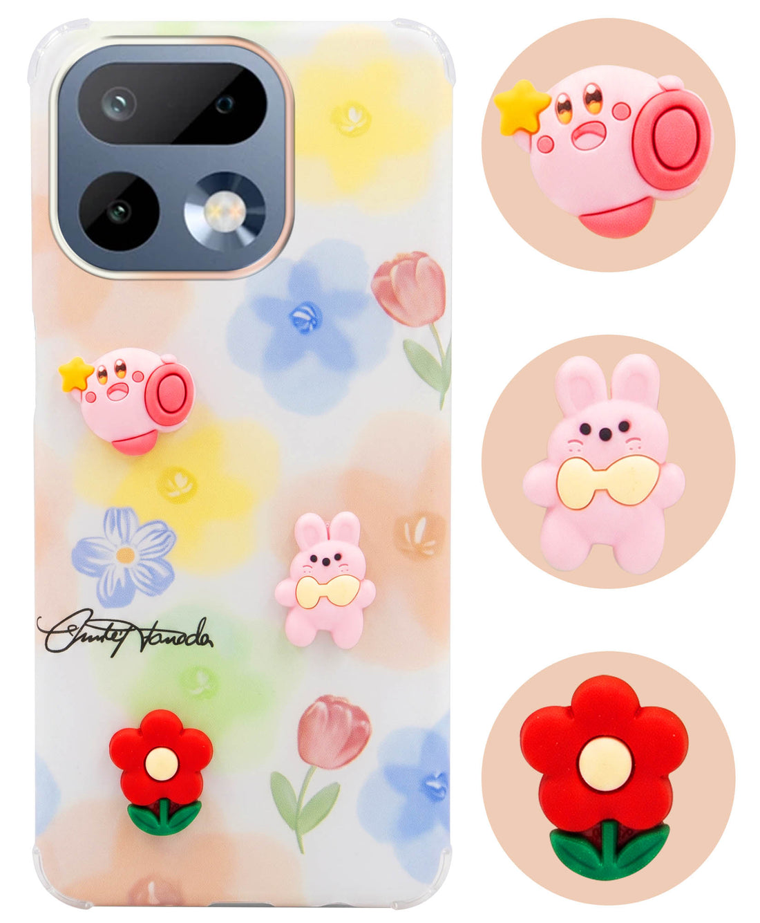 For Realme 16 Pro Back Cover Case (3D Cute Cartoons | Hard Back Side Soft | Matte Premium Finish | HD Printing)