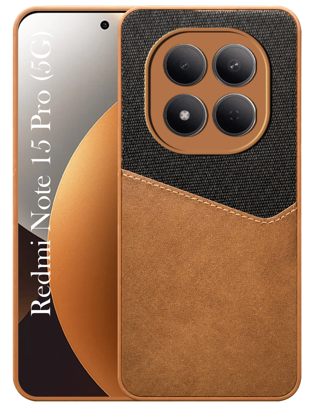 For Xiaomi Redmi Note 15 Pro 5G Back Cover Case (Dual PU Leather Stitch | Professional Minimalist | Soft and Flexible)