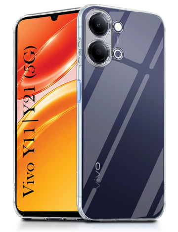 For Vivo Y11 | Vivo Y21 5G Back Cover Case Silicone (Clear Shockproof Case with Camera Protection | Soft and Flexible | Transparent)