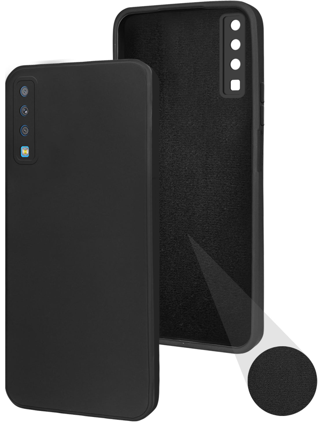 For Samsung Galaxy A7 (2018) Back Cover Case ( Matte Finish Silicone with Inside Fiber cloth)