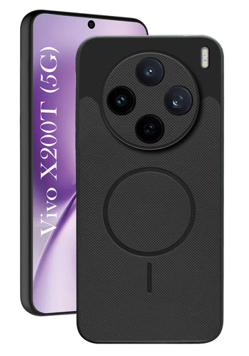 For Vivo X200T Back Cover Case PU Leather (Texture Grip Design | Professional Minimalist | Camera Protection | Soft and Flexible)