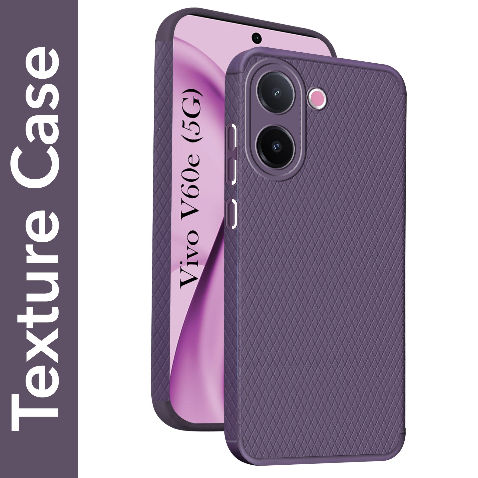 For Vivo V60e Back Cover Case Liquid Silicone (Camera Protection | Side Grip Texture | Soft and Flexible)