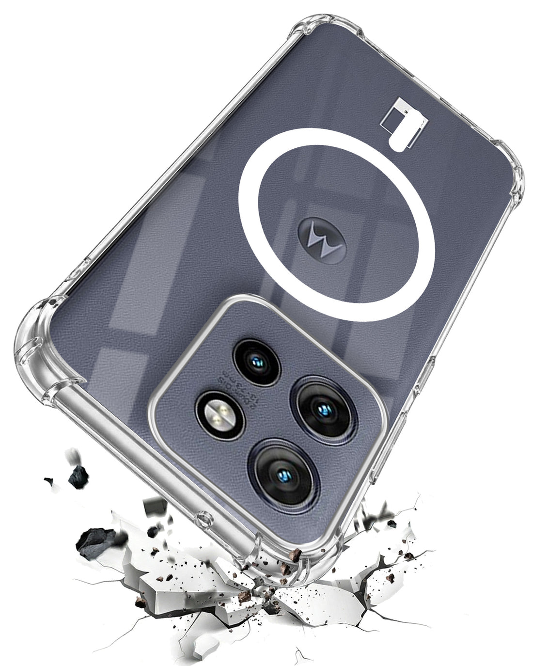 For Motorola Moto Edge 50 Neo Back Cover Shockproof Crystal-Clear (Magsafe Wireless Support | Drop & Camera Protection | Hard Polycarbonate)