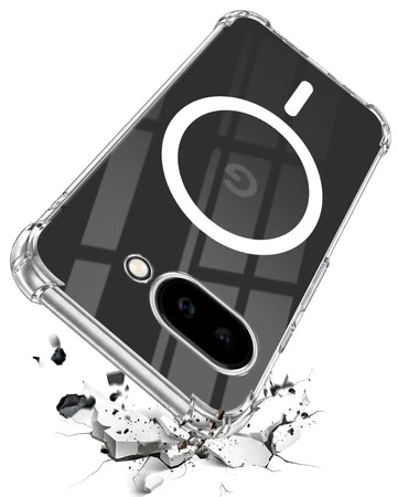 For Google Pixel 9A Back Cover Shockproof Crystal-Clear (Magsafe Wireless Support | Drop & Camera Protection | Hard Polycarbonate)