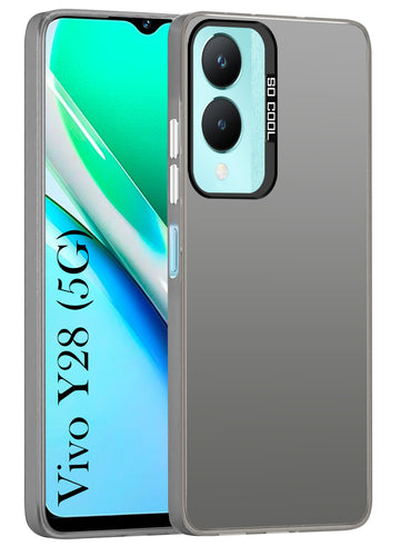 For Vivo Y28 5G Hard Back Cover Case (Velvet Touch | Professional Glossy Finish | Camera Protection Bump)