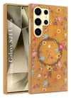 For Samsung Galaxy S24 Ultra Back Cover Case (Cute Floral Design | Flower Print for Girls | MagSafe Compatible Wireless Charging)
