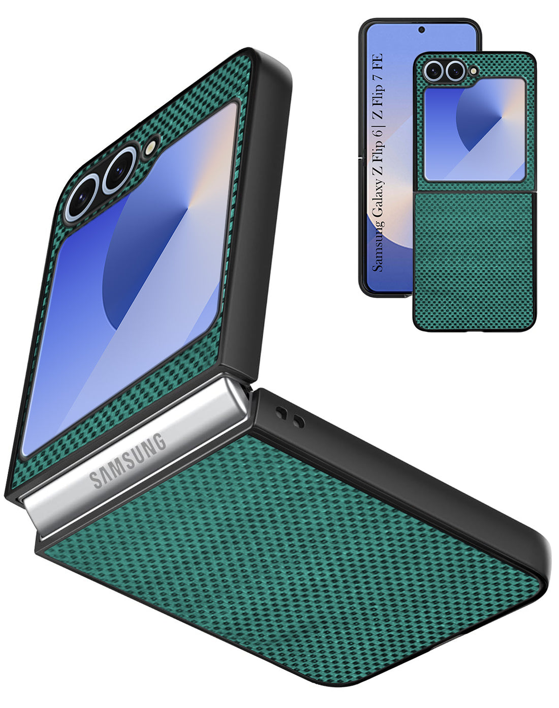 For Samsung Galaxy Z Flip 6 5G | Samsung Galaxy Z Flip 7 FE Back Flip Case Cover (Craft Printed Design | Hybrid Texture | Inside Microfiber Cloth)