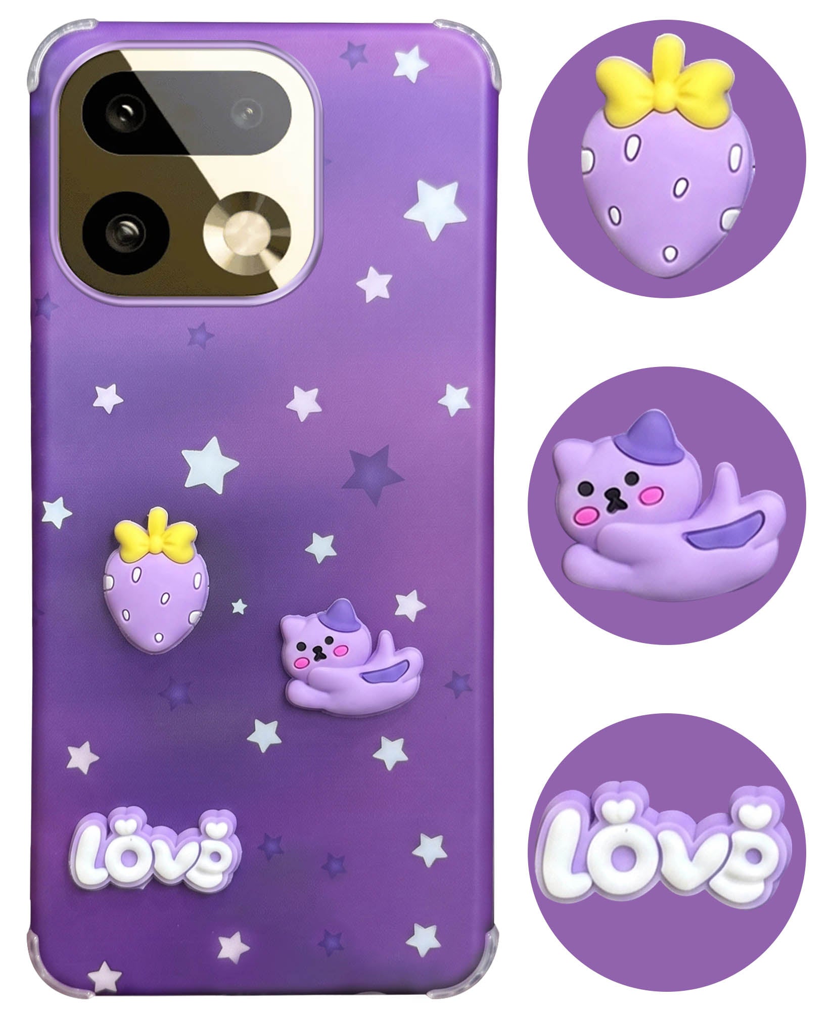 For Realme 16 Pro Plus 5G Back Cover Case (3D Cute Cartoons | Hard Back Side Soft | Matte Premium Finish | HD Printing)