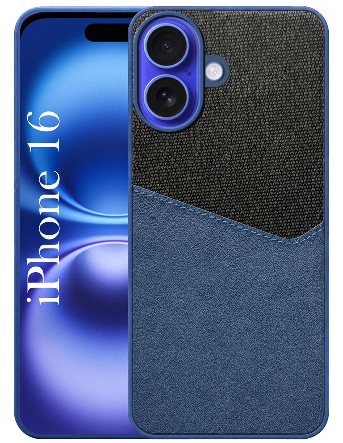 For Apple iPhone 16 Back Cover Case (Dual PU Leather Stitch | Professional Minimalist | Soft and Flexible)