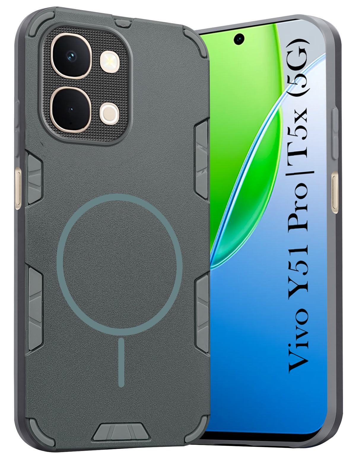 For Vivo Y51 Pro 5G | Vivo T5x Back Cover Case (Slim Hybrid Armor | Shockproof Camera Protection | Rugged Dual Layer)