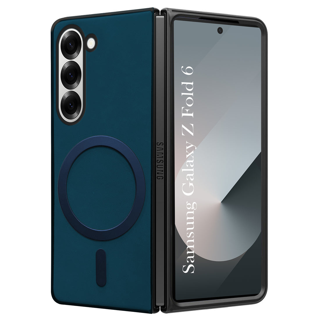 For Samsung Galaxy Z Fold 6 5G Back Cover Case (MagSafe Wireless Charging Compatible | Sleek Leather Finish | Inside Microfiber Cloth)
