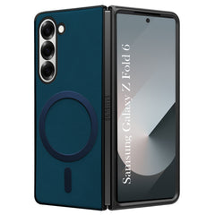 For Samsung Galaxy Z Fold 6 5G Back Cover Case (MagSafe Wireless Charging Compatible | Sleek Leather Finish | Inside Microfiber Cloth)