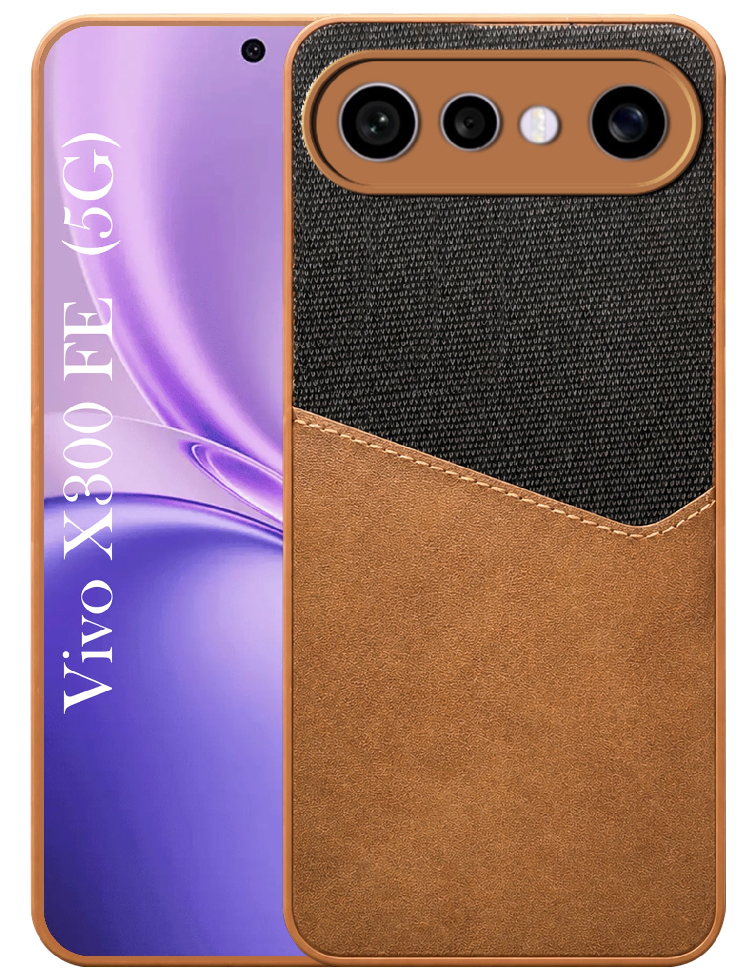 For Vivo X300 FE Back Cover Case (Dual PU Leather Stitch | Professional Minimalist | Soft and Flexible)