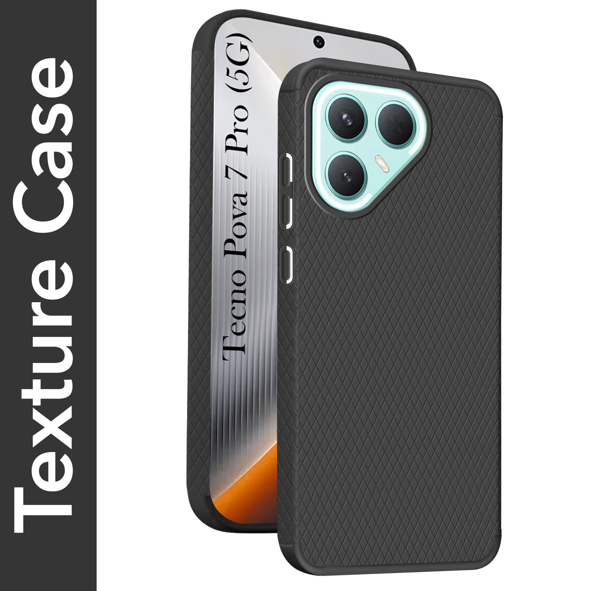 For Tecno Pova 7 Pro 5G Back Cover Case Liquid Silicone (Camera Protection | Side Grip Texture | Soft and Flexible)