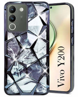 For Vivo Y200 Back Cover Case (Dual Design Glitter Sparkle and Detachable Diamond Print Case | Soft and Flexible)