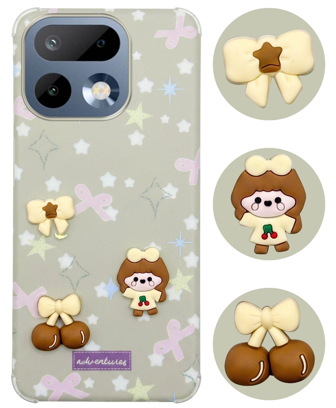 For Realme 16 Pro Back Cover Case (3D Cute Cartoons | Hard Back Side Soft | Matte Premium Finish | HD Printing)