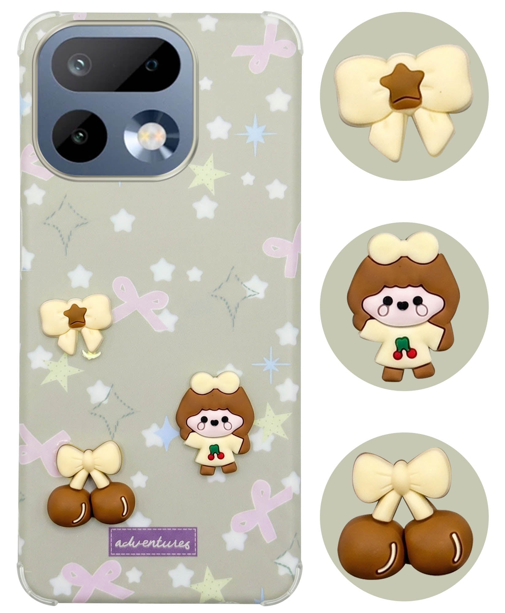 For Realme 16 Pro Back Cover Case (3D Cute Cartoons | Hard Back Side Soft | Matte Premium Finish | HD Printing)