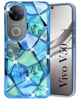 For Vivo V50 | Vivo V50e For  Back Cover Case (Dual Design Glitter Sparkle and Detachable Diamond Print Case | Soft and Flexible)