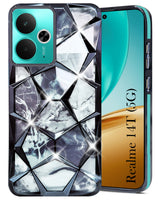 For Realme 14T Back Cover Case ( Dual Design Glitter Sparkle and Detachable Diamond Print Case | Soft and Flexible)