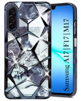 For Samsung Galaxy A17 | Samsung F17 | Samsung M17 5G Back Cover Case (Dual Design Glitter Sparkle and Detachable Diamond Print Case | Soft and Flexible)