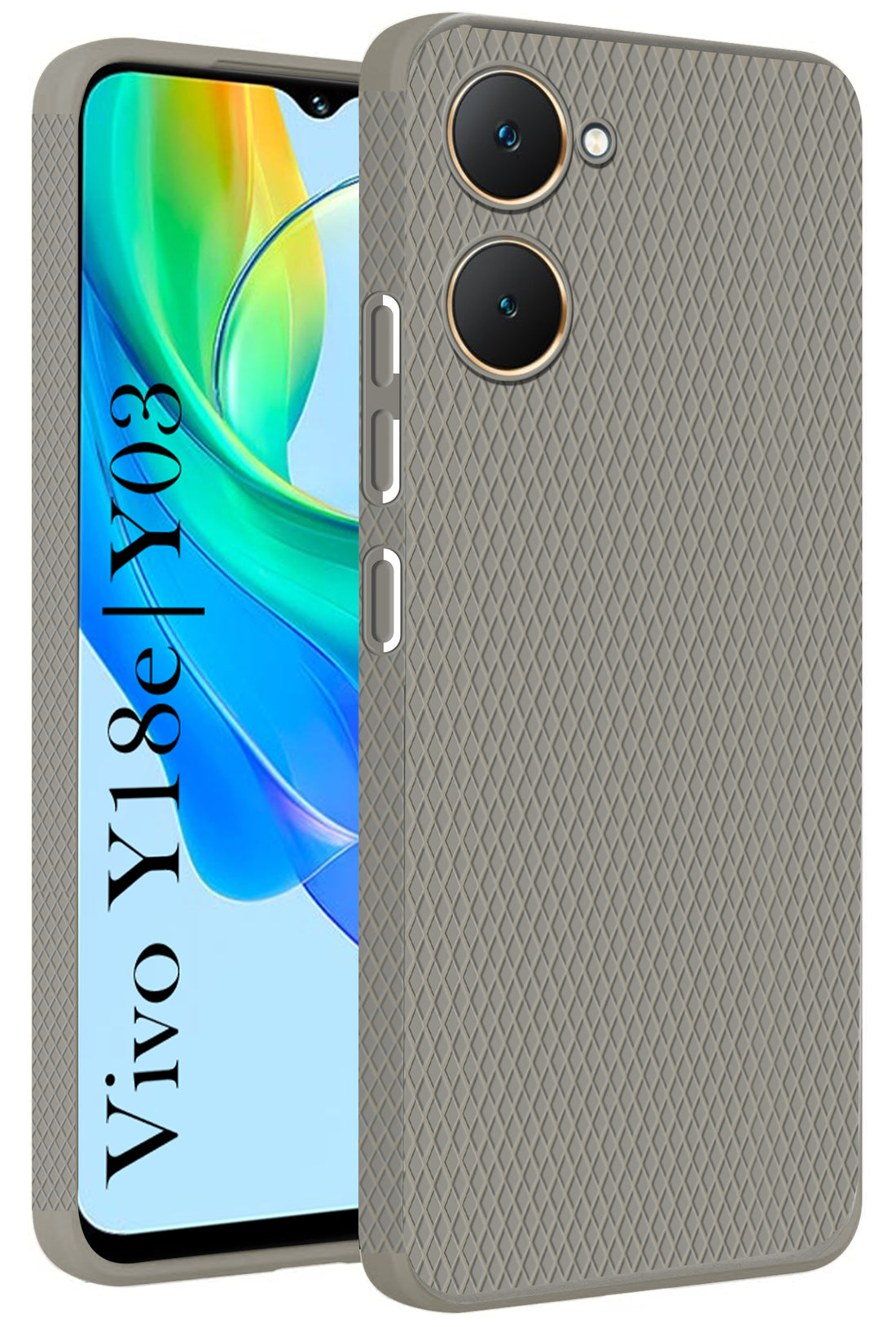 For Vivo Y18e | Vivo Y03 | Vivo Y18i Back Cover Case (Liquid Silicone | Side Grip | Camera Protection)