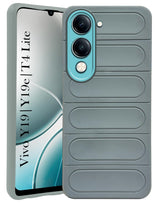 For Vivo Y19 | Vivo Y19e | Vivo T4 Lite Back Case Cover (Matte Liquid Silicone| Professional Wave Design | Camera Protection Ring | Shockproof Anti Slip Grip)