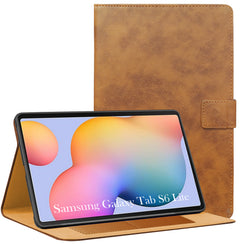 For Samsung Galaxy Tab S6 Lite P615 10 Inch Flip Cover Folio Cover (PU Leather | Multi-Angle Smart Stand | Card Storage Slots | Silicone Back Pouch)