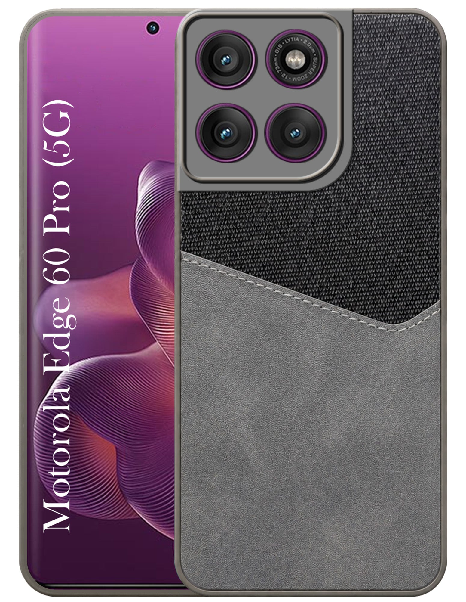 For Motorola Moto Edge 60 Pro Back Cover Case (Dual PU Leather Stitch | Professional Minimalist | Soft and Flexible)